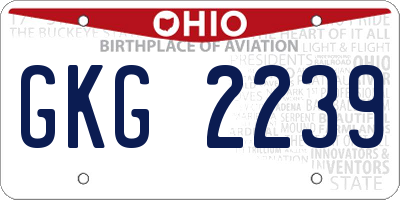 OH license plate GKG2239