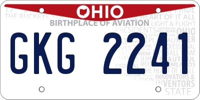 OH license plate GKG2241