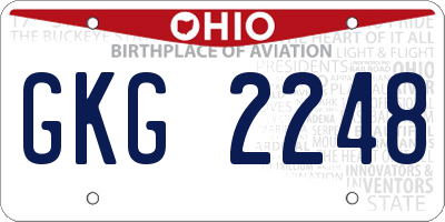 OH license plate GKG2248