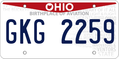 OH license plate GKG2259