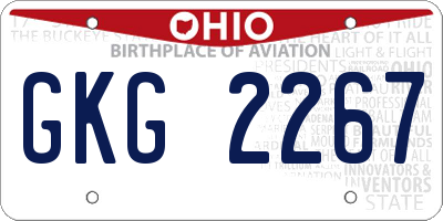 OH license plate GKG2267