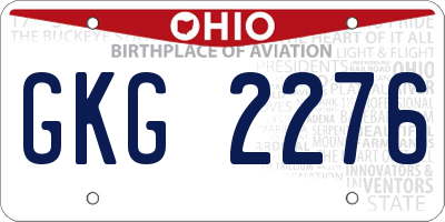 OH license plate GKG2276