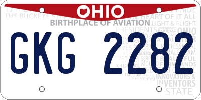 OH license plate GKG2282