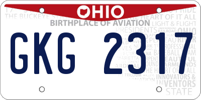 OH license plate GKG2317