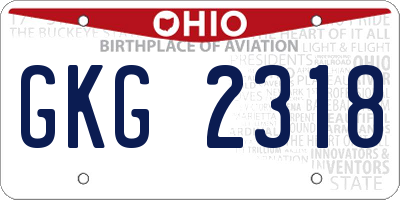 OH license plate GKG2318