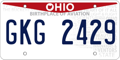 OH license plate GKG2429