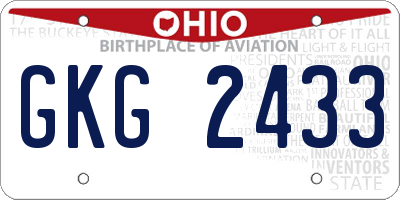 OH license plate GKG2433
