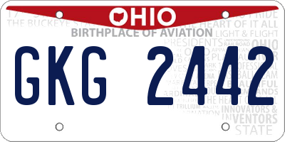 OH license plate GKG2442