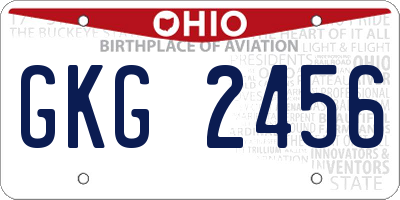 OH license plate GKG2456