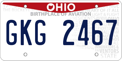 OH license plate GKG2467