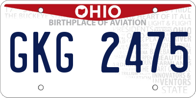 OH license plate GKG2475