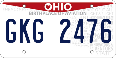 OH license plate GKG2476