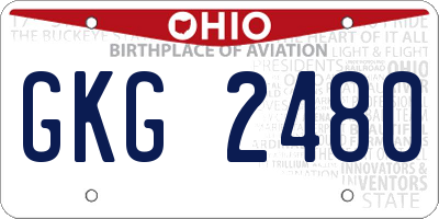OH license plate GKG2480