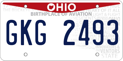 OH license plate GKG2493