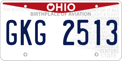 OH license plate GKG2513