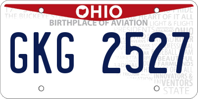 OH license plate GKG2527