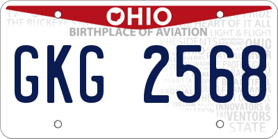 OH license plate GKG2568