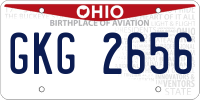 OH license plate GKG2656