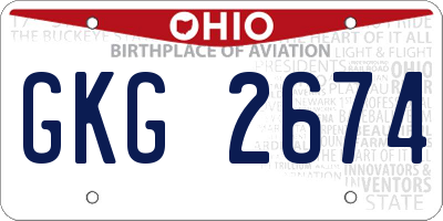 OH license plate GKG2674