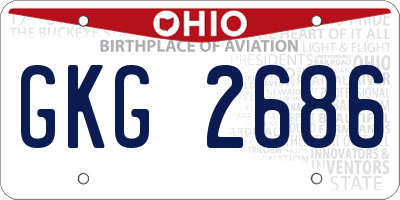 OH license plate GKG2686