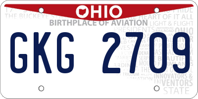 OH license plate GKG2709