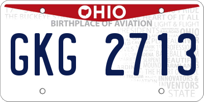 OH license plate GKG2713