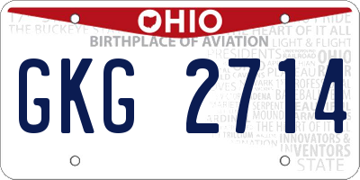 OH license plate GKG2714
