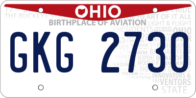 OH license plate GKG2730