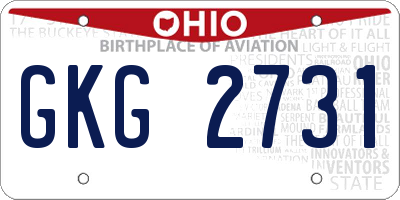 OH license plate GKG2731