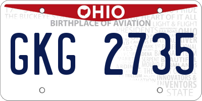 OH license plate GKG2735