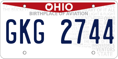 OH license plate GKG2744