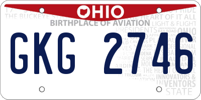 OH license plate GKG2746
