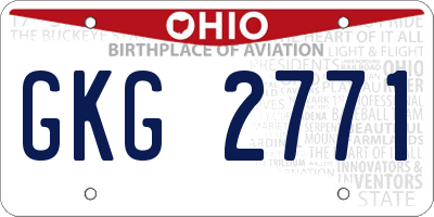 OH license plate GKG2771