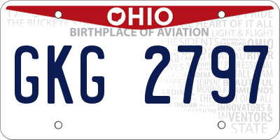 OH license plate GKG2797