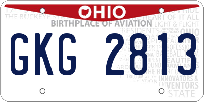OH license plate GKG2813