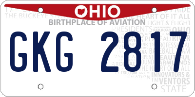 OH license plate GKG2817