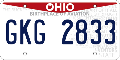 OH license plate GKG2833