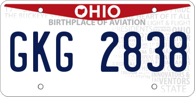 OH license plate GKG2838