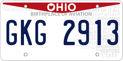 OH license plate GKG2913