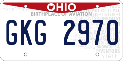 OH license plate GKG2970