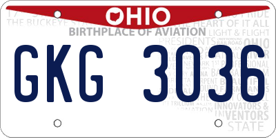 OH license plate GKG3036