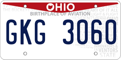 OH license plate GKG3060