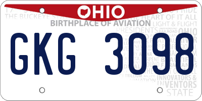 OH license plate GKG3098
