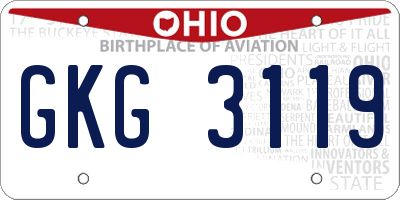 OH license plate GKG3119