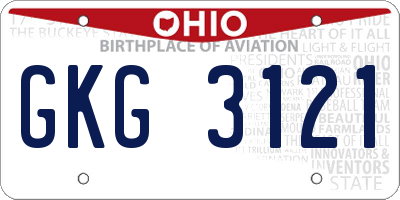 OH license plate GKG3121