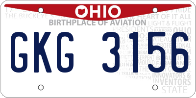 OH license plate GKG3156