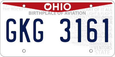 OH license plate GKG3161