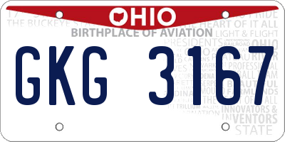 OH license plate GKG3167