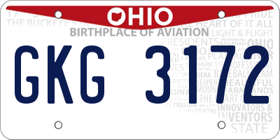OH license plate GKG3172