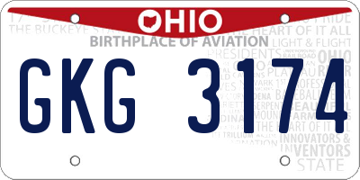 OH license plate GKG3174